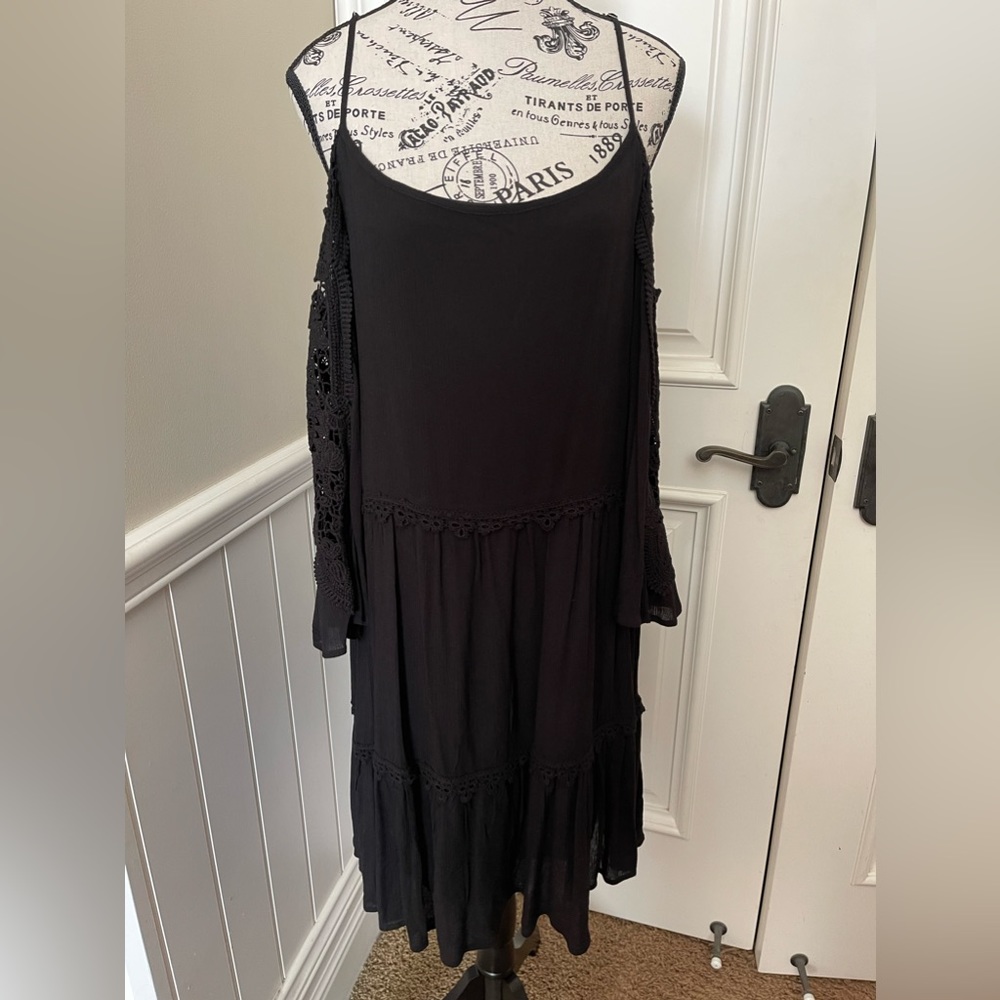 Nwt Rock and Roll Cowgirl black cold shoulder dress